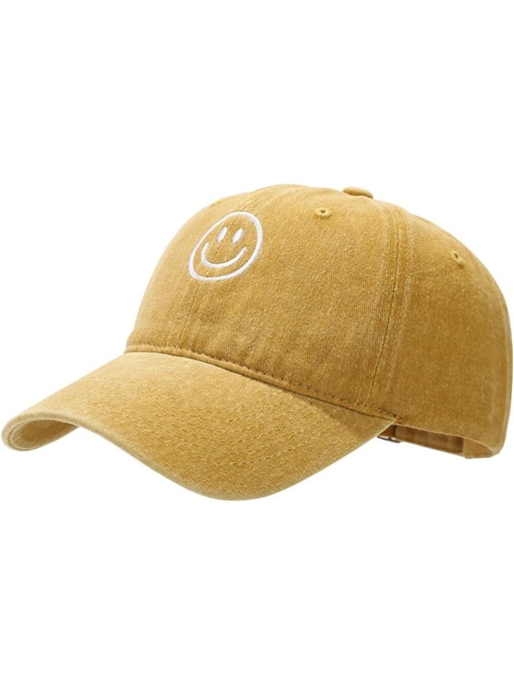 🎃Unisex Yellow Vintage Washed Distress Cotton Profile Basic Solid Baseball Caps
